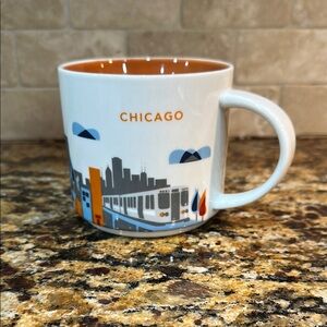 STARBUCKS YOU ARE HERE Collection Chicago Coffee Mug - White and Orange